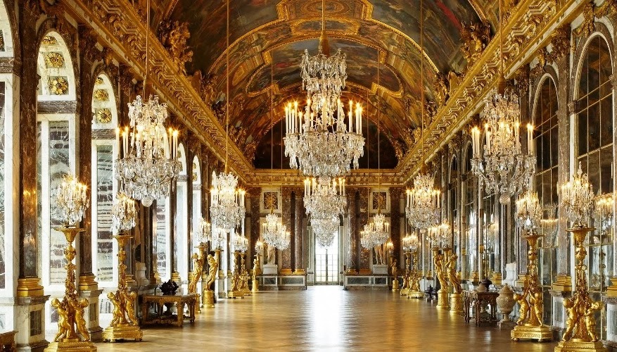Interior do Palácio Versalhes na França Interior do Palácio Versalhes na França