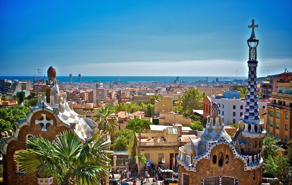 Parque Guell em Barcelona na Espanha Parque Guell em Barcelona na Espanha
