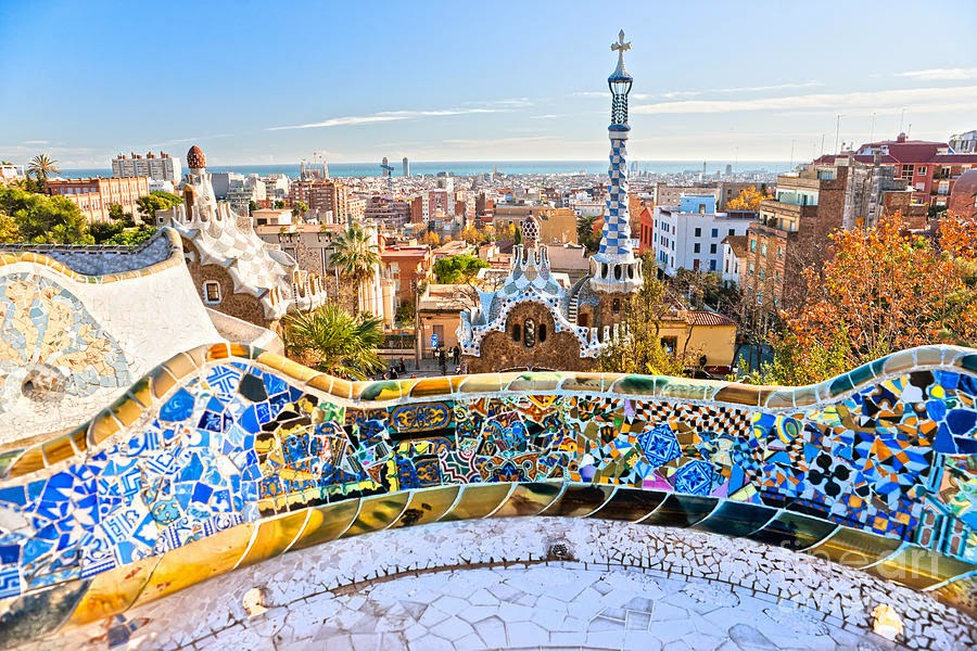 Vista do Parque Guell em Barcelona Vista do Parque Guell em Barcelona