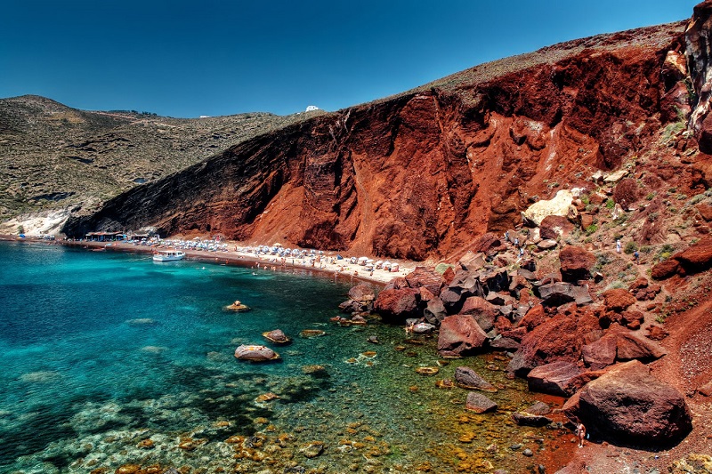 Red Beach na ilha de Santorini Red Beach na ilha de Santorini