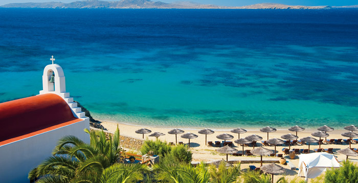 Praia Agios Ioannis na ilha de Mykonos Praia Agios Ioannis na ilha de Mykonos