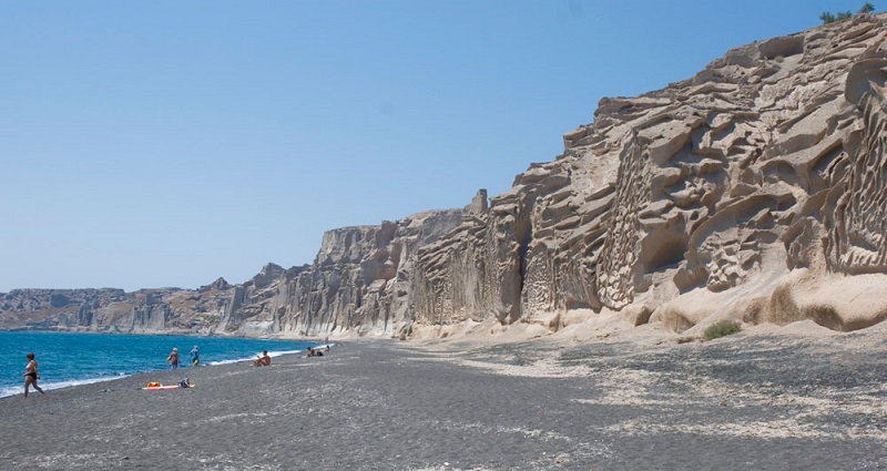 Praia Vlychada na ilha de Santorini Praia Vlychada na ilha de Santorini