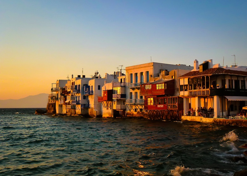 Little Venice na ilha de Mykonos Little Venice na ilha de Mykonos