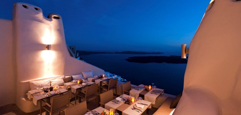 Restaurante em Santorini Restaurante em Santorini