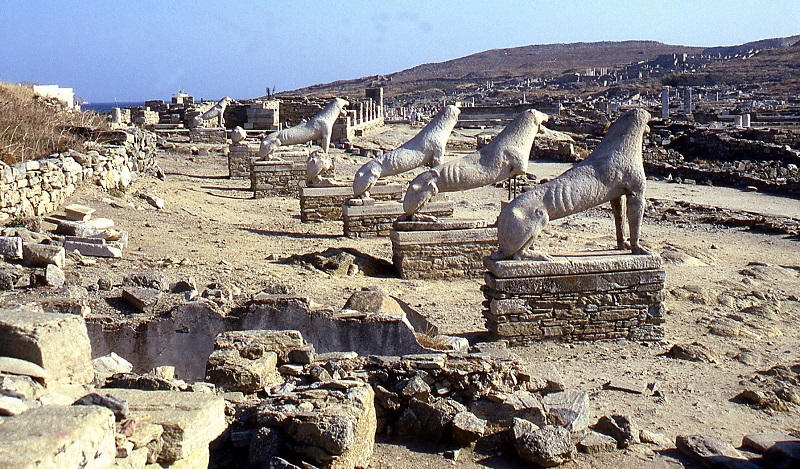 Delos na ilha de Mykonos Delos na ilha de Mykonos