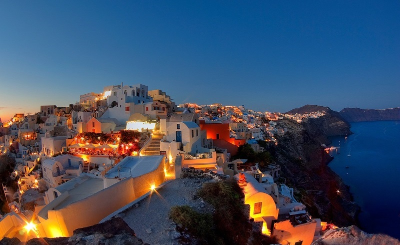 Noite na ilha de Santorini Noite na ilha de Santorini